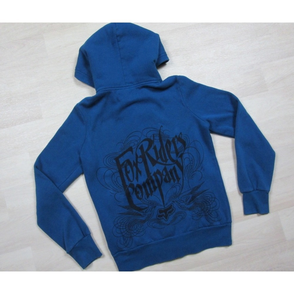 Vintage Y2K Fox Riders Fur Lined Hoodie Womens Size (M) Motocross Punk Skater - Picture 15 of 16